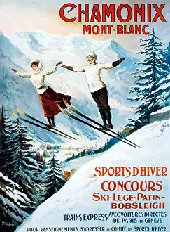Pictures Prints: Chamonix, Sports DHiver, 1904 poster for the French Alpine Winter Sports resort in the shadow of Mont Blanc