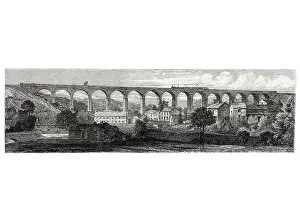 the chapel milton viaduct rowsley and buxton extension midland railway 1867 steam train