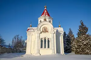 St George Prints: Chapel of St. George the Victorious on a frosty winter day