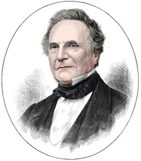 Wood Engraving Prints: Charles Babbage (1791-1871) English mathematician and pioneer of computing, 1871