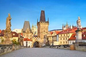 Images Dated 5th October 2012: Charles Bridge, view towards Mala Strana, Prague Old Town, Czech Republic