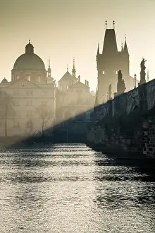 Side Prints: charles bridge over the Vltava river, Prague, Bohemia, Czech republic, Europe