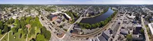 Port River Prints: Charles River panorama aerial view in downtown Waltham, Massachusetts, MA, USA