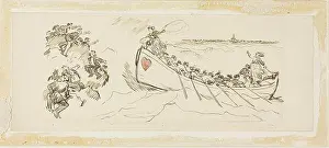 Ivory Prints: Charles Samuel Keene. Life Boat Full of Women