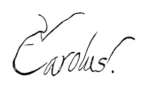 Carl Prints: Charles XI, 24.11.1655 - 15.4.1697, King of Sweden 23.2.1660 - 15.4.1697, signature