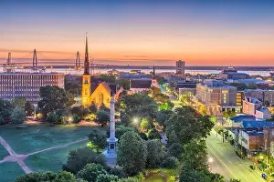 Charleston, South Carolina, USA skyline over Marion Square