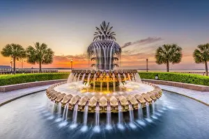 Charleston, South Carolina, USA at the Waterfront Park Pineapple Fountain