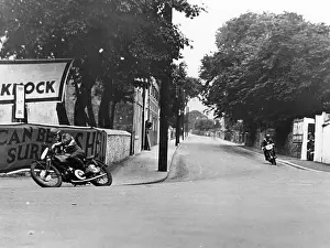Motor Sport Prints: Charlie Dodson on a New Imperial bike, Swords, County Dublin, Ireland, 1934