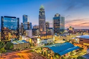 Images Dated 7th June 2016: Charlotte, North Carolina, USA uptown cityscape at twilight