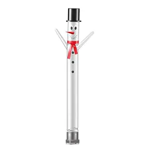 Inflatable Prints: Cheerful inflatable dancing snowman tube man isolated on white background