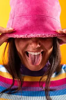 Goofy Prints: Cheerful young woman with freckles