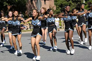 High School Prints: cheerleaders from Eleanor Roosevelt High School participate in the Labor Day Parade