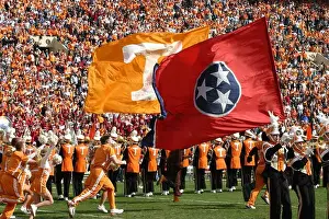Knoxville Prints: Cheerleaders run through the T moments before a University of Tennessee football game at Neyland Stadium in Knoxville