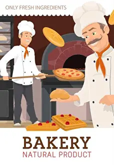 Croissant Prints: Chefs bakers make bread and pastry production in bakery shop