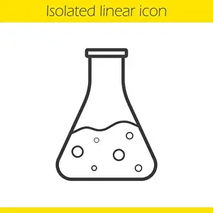 Mixing Prints: Chemical reaction linear icon. Thin line illustration