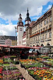 Altes Prints: Chemnitz Old Town Hall New Town Hall Neumarkt