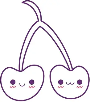 Childish Prints: cherry cartoon line style icon design