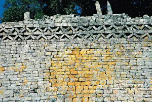 Zimbabwe Prints: Chevron pattern on eastern wall of Great Enclosure Great Zimbabwe Ruins Zimbabwe