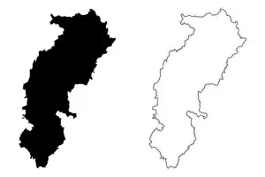 Black Vector Vectors Prints: Chhattisgarh (States and union territories of India)