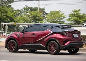 Road Speed Prints: Chiangmai, Thailand - April 26 2019: New Toyota CHR Subcompact Crossover SUV Hybrid Car