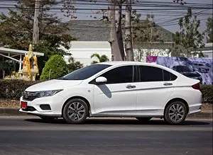 Chiangmai Prints: Chiangmai, Thailand - February 13 2020: Private Honda City Compact car