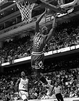 Action Prints: Chicago Bulls Michael Jordan in action at the Boston Garden in Boston Ma USA 1987 photo by bill belknap