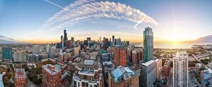 Images Dated 22nd October 2018: Chicago, Illinois, USA aerial cityscape panorama in the morning