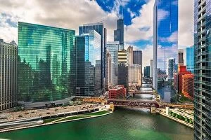 Images Dated 10th May 2018: Chicago, Illinois, USA cityscape over the river in the afternoon