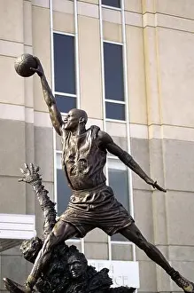 Sports Prints: Chicago, Illinois, USA. The Michael Jordan statue also know as The Spirit shown outside the United Center