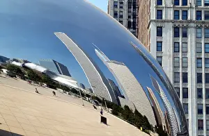 Interactive Prints: Chicago Illinois USA Millennium Park Cloud Gate The Bean
