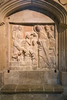 Grieving Prints: A Chichester Cathedral relief; the image of Christ arriving in Bethany and being greeted my Martha & Mary