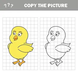 Coloring Pages Prints: Chicken to be colored, the coloring book for preschool kids with easy educational level