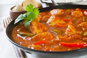 Curry Prints: Chicken Jalfrezi with rice and poppadums
