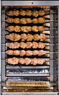 Roasting Prints: Chicken rotisserie roasting 42 birds