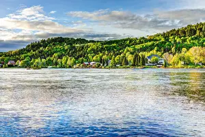 Riverfront Prints: Chicoutimi river in Saguenay, Quebec