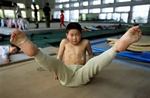 Toes Prints: Children practice gymnastics in Xiantao Hubei China