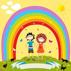 Dragonfly Prints: Children and rainbow