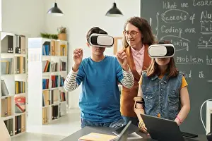 Disability Prints: Two Children using VR in School