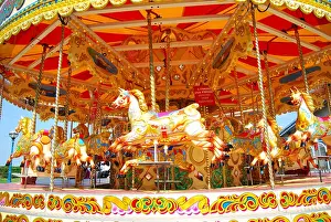 Ice Cream Prints: Children's carousel on beach