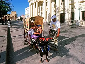 Santa Clara Prints: Children's ride, goat and cart, Santa Clara, Cuba