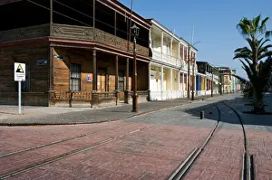Chilean Prints: Chile. Iquique city. Baquedano street. Traditional houses