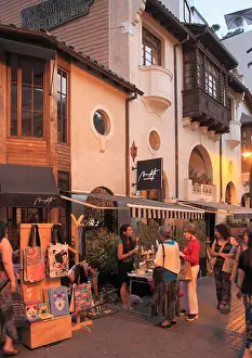 Santiago Prints: Chile, Santiago, Barrio Lastarria, street scene, people, nightlife