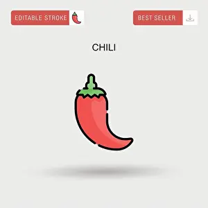 Fiery Prints: Chili Simple vector icon