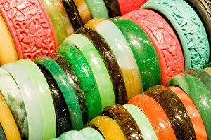 Bracelet Prints: China, Hong Kong, Kowloon, Jade market, jade bracelet
