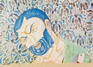 Murals Prints: China: Kasyapa image. Jataka mural from the Kizil Thousand Buddha Caves