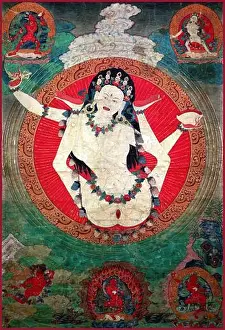 Tibet Prints: China/Tibet: Painting of Sukhasiddhi Dakini