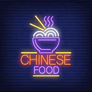 Signboard Prints: Chinese Food Neon Sign