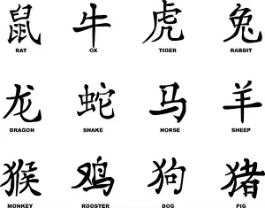 Pictograms Prints: Chinese New Year Characters