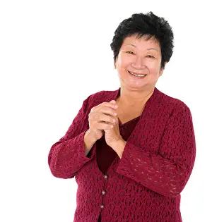 Bless Prints: Chinese senior woman greeting