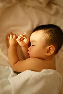 Bedding Prints: A Chinese sleeping child